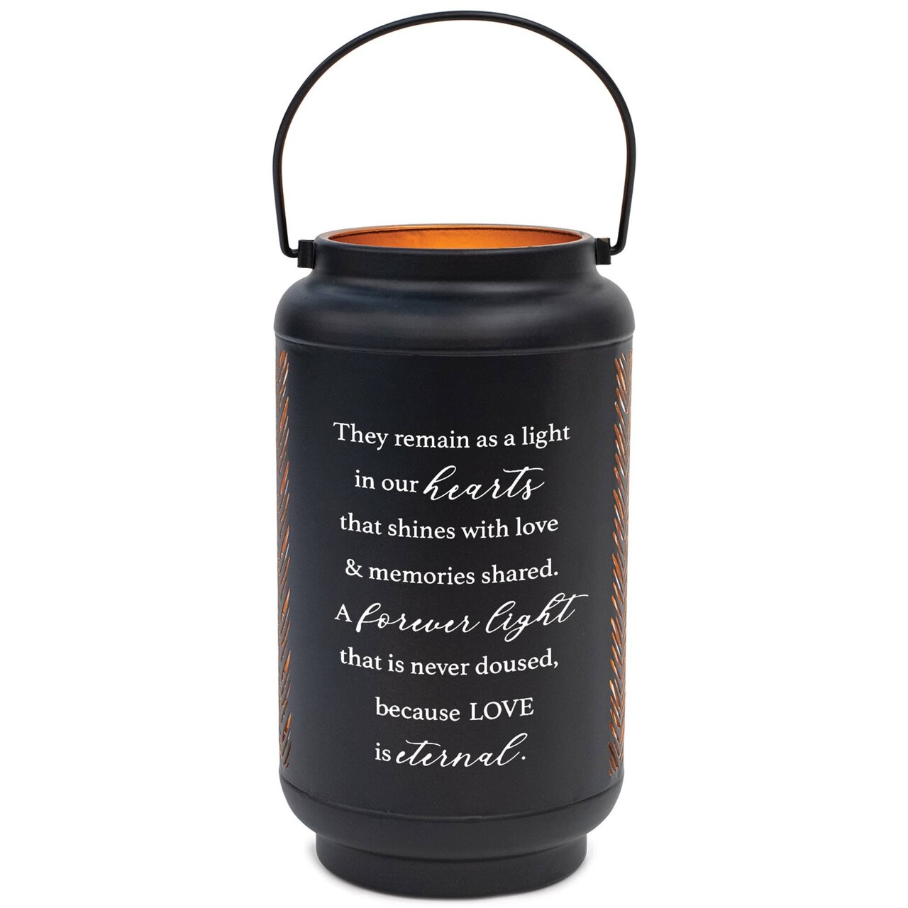 Edge Collection - 5" x 8.7" - Sentimental Metal Lantern with Heartfelt Glow - 1 Piece